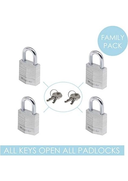 Lock Küçük Asma Kilitler [4'lü Set] [aynı Kilit? End] 9120EURQNOP — Sırt Çantaları, Bavul, Bilgisayar Çantaları ve Daha Fazlası Için Ideal
