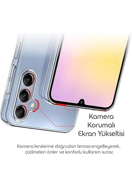 Samsung Galaxy A25 Için Şeffaf Tpu Silikon Kılıf Kamera Yükseltili Esnek ve Hafif Tasarımlı Darbelere ve Çizilmeye Karşı Dayanıklı Telefonu Tam Kaplayan Koruyucu Kılıf