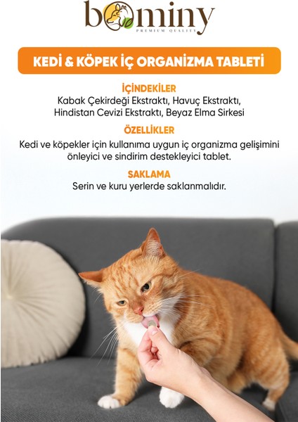Bitkisel Kedi ve Köpek Parazit Iç Organizma Tableti 4 Adet Tablet