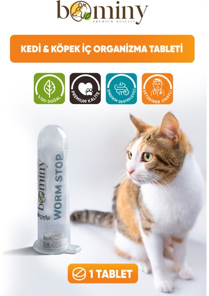 Bitkisel Kedi ve Köpek Parazit Iç Organizma Tableti 4 Adet Tablet