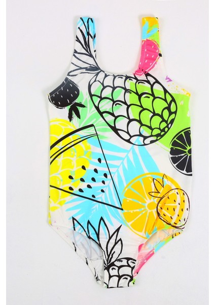 Şık Kız Çocuk Mayo Ananas Meyve Desenli Rahat Hızlı Kuruyan Mayo Deniz Havuz Plaj Mayosu Bikini modelleri