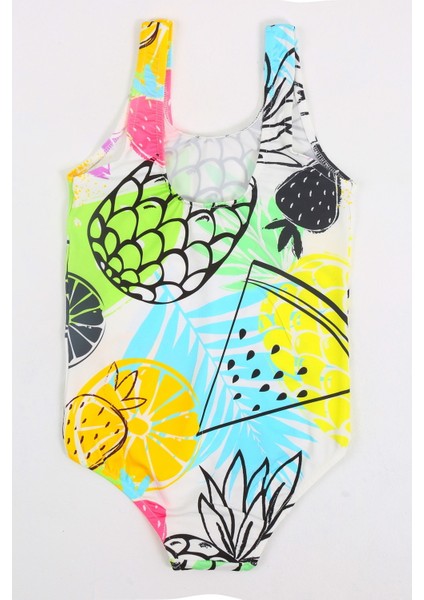 Şık Kız Çocuk Mayo Ananas Meyve Desenli Rahat Hızlı Kuruyan Mayo Deniz Havuz Plaj Mayosu Bikini fırsatları