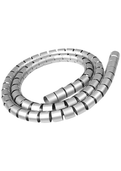 Spiral Kablo Kanalı Kablo Fiş Düzenleyici Toplayıcı Tutucu Gri, 1 mt x 20 mm (2 Adet)