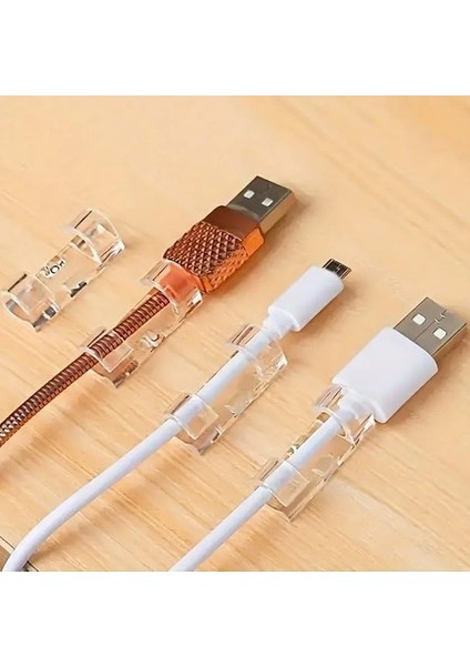 60 Adet Kablo Düzenleyici Kablo Sabitleyici Yapışkanlı Organizer Klips Seti