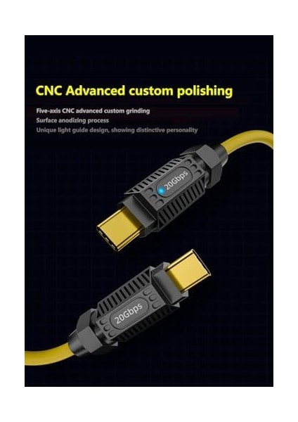 Screw Type C To Type C 140W Hızlı Şarj 8K@60Hz Görüntü Aktarımı Pd3.1 20GBPS Veri Transferi 2 Metre Kablo Scr-01