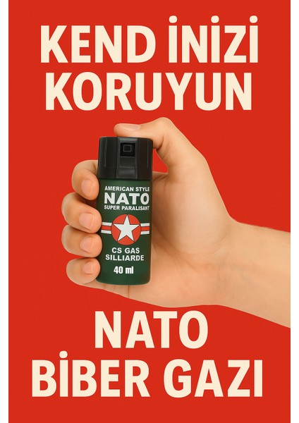 Nato Style Cs Biber Gazı 40ML Kompakt Boy Taşınabilir Savunma Spreyi Erolkaraavspor fırsatları