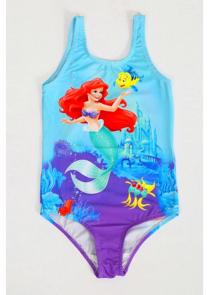 Şık Kız Çocuk Mayo Desenli Rahat Hızlı Kuruyan Mayo Deniz Havuz Plaj Mayosu