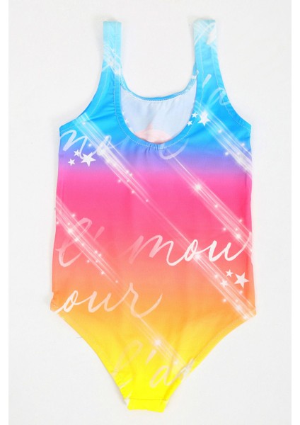 Şık Kız Çocuk Mayo Desenli Rahat Hızlı Kuruyan Mayo Deniz Havuz Plaj Mayosu fırsatları