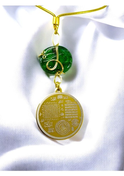 Altın Renkli Çelik Çift Taraflı Celcelutiye Araba Dikiz Ayna Süsü/ Yeşil Dana Gözlü Araba Hediyesi fırsatları