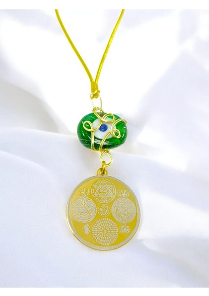 Altın Renkli Çelik Çift Taraflı Celcelutiye Araba Dikiz Ayna Süsü/ Yeşil Dana Gözlü Araba Hediyesi indirimleri