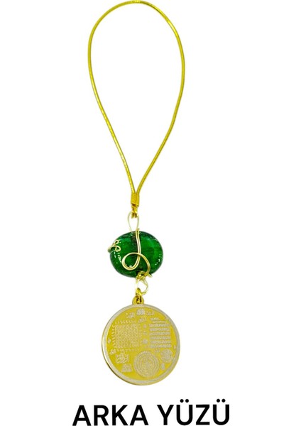 Altın Renkli Çelik Çift Taraflı Celcelutiye Araba Dikiz Ayna Süsü/ Yeşil Dana Gözlü Araba Hediyesi