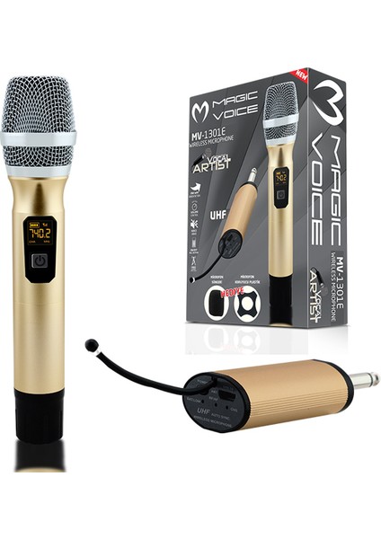 Magıcvoıce MV-1301E Uhf Ekranlı 1 El Kablosuz Telsiz Mikrofon (5131)