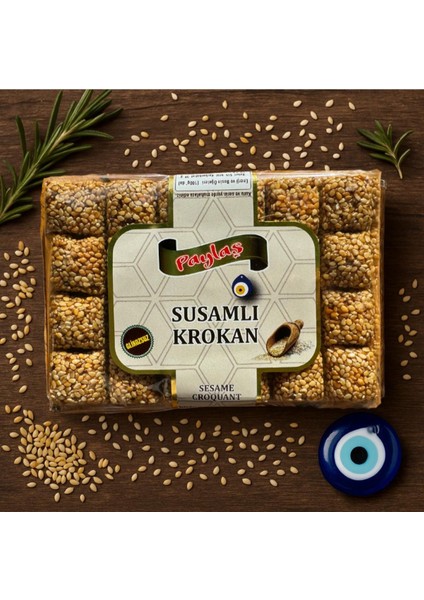 Üretimden Evinize Taptaze Susamlı Krokanlar NET:100 Gr. Koruyucu Yoktur.