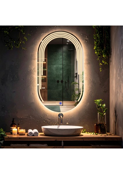 Eloura Günışığı Led'li Lazer Kumlamalı Lavabo & Banyo Aynası (Dokunmatik Sensörlü) fiyatları
