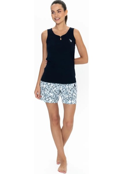 U.s. Polo Assn. Kadın Lacivert %100 Pamuk Şort-Atlet Pijama Takımı - ARASS20J05W5J