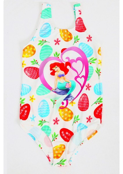 Kız Çocuk Mayo Renkli Deniz Kızı Desenli Rahat Hızlı Kuruyan Mayo Deniz Havuz Plaj Mayosu modelleri