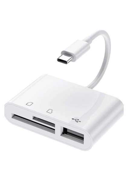 Type-C To Sd/micro Sd + USB Kart Okuyucu Adaptör