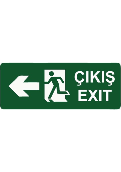 Çıkış Exıt Uyarı Levhası Etiket 25X35 cm
