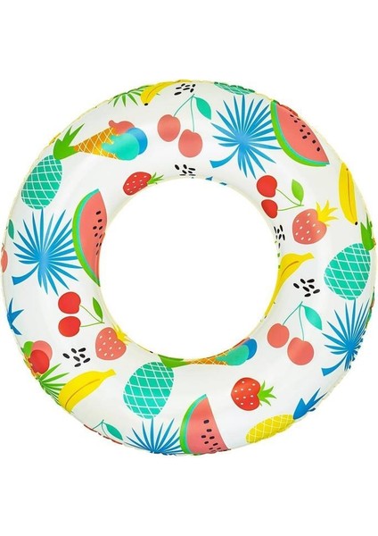 3-6 Yaş 61 cm Çocuk Deniz Simit Havuz Can Simidi Meyve Desenli Su Tekerleği