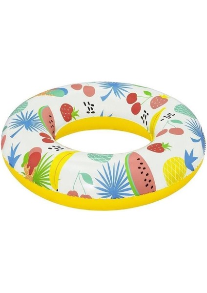 3-6 Yaş 61 cm Çocuk Deniz Simit Havuz Can Simidi Meyve Desenli Su Tekerleği modelleri