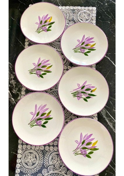 Başak Lila 6 Adet Pasta&sunum&servis Tabağı