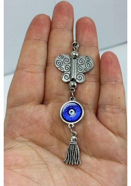 Mineli Nazar Boncuklu, Metal Kelebek Araba Dikiz Ayna Süsü/püsküllü Yeni Araba Hediyesi modelleri