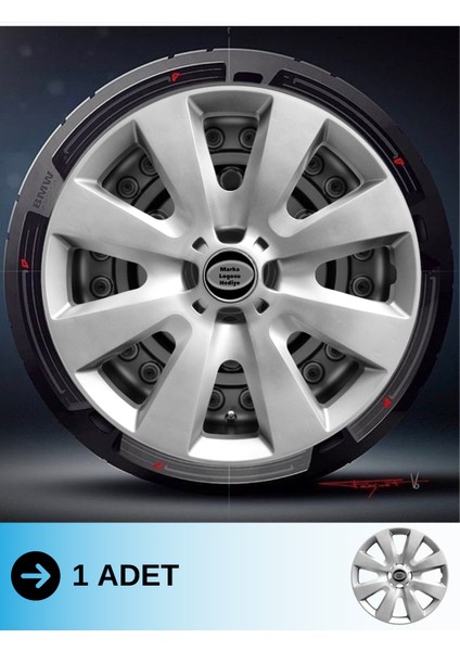 Opel 15 Inç Jant Kapağı Amblemli Gri (1 Adet) 110 M1ADT-8