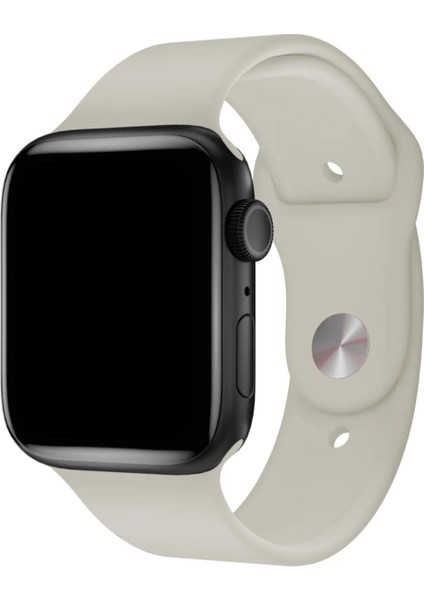 Apple Watch Uyumlu Series 3 4 5 6 7 8 9 Se 38 40 41 mm Series 10 42MM (S) Silikon Kordon Kayış