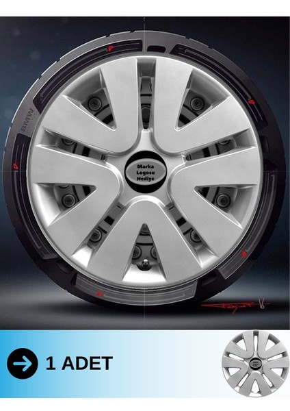 Citroen 14 Inç Jant Kapağı Amblemli Gri (1 Adet) 105 M1ADT-8