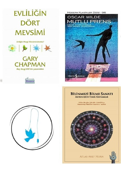 Evliliğin Dört Mevsimi Gary Chapman + Mutlu Prens +Bilinmezi Bilme Sanatı + Uçan Kuş Ayraç (Bu Set Yeni ve Eski Kitaplardan Oluşmaktadır)