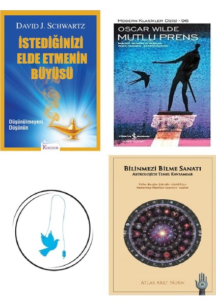 Istediğinizi Elde Etmenin Büyüsü + Mutlu Prens + Bilinmezi Bilme Sanatı + Uçan Kuş Ayraç (Bu Set Yeni ve Eski Kitaplardan Oluşmaktadır)