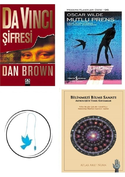 Da Vinci Şifresi - Dan Brown + Bilinmezi Bilme Sanatı + Mutlu Prens + Uçan Kuş Ayraç (Bu Set Yeni ve Eski Kitaplardan Oluşmaktadır)