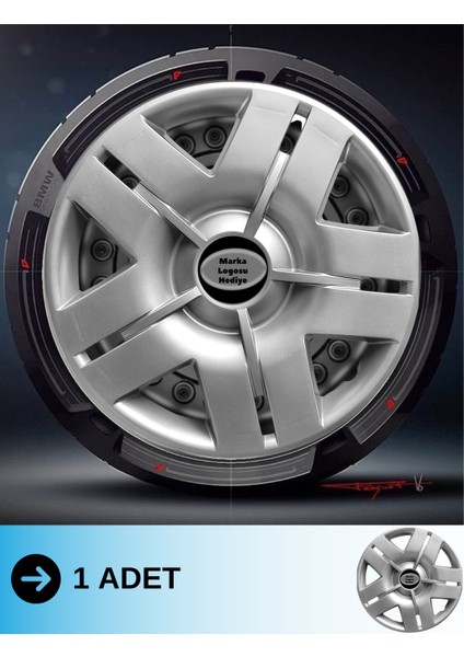 Chevrolet Kalos Hb 13 Inç Jant Kapağı Amblemli Gri (1 Adet) 102 M1ADT-8