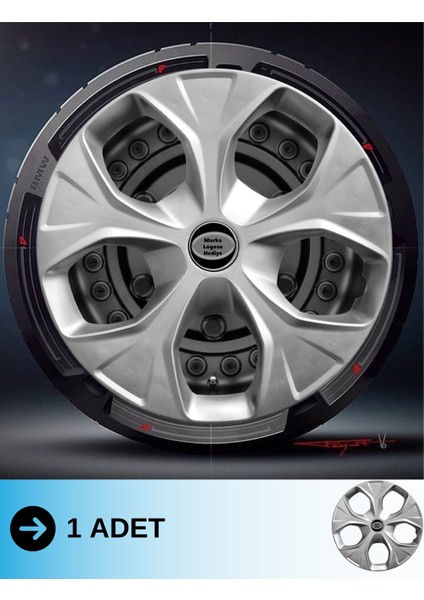 Hyundai I10 14 Inç Jant Kapağı Amblemli Gri (1 Adet) 112 M1ADT-8