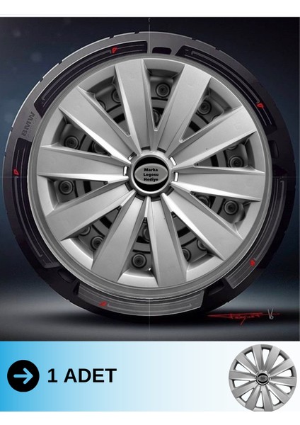 Nissan Maxima 16 Inç Jant Kapağı Amblemli Gri (1 Adet) 132 M1ADT-8