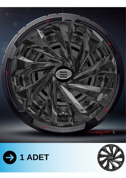 Kia Magentis 16 Inç Jant Kapağı Amblemli Piano Black (1 Adet) 221 M1ADT-8