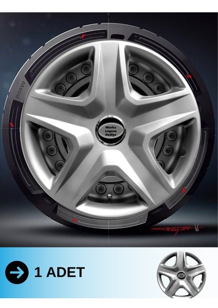 Kia Picanto 16 Inç Jant Kapağı Amblemli Gri (1 Adet) 120 M1ADT-8