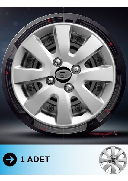 Peugeot Expert 14 Inç Jant Kapağı Amblemli Gri (1 Adet) 137 M1ADT-8