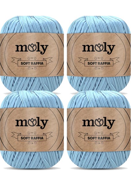 Soft Raffia 50 gr 4’lü Paket - Yumuşak Şerit Örgü Ipi