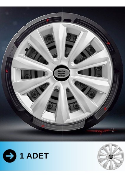 Skoda Scala 16 Inç Jant Kapağı Amblemli Gri (1 Adet) 143 M1ADT-8