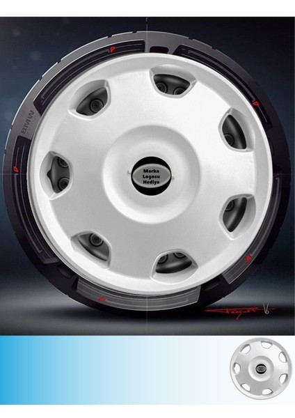 Renault R 9 14 Inç Jant Kapağı Amblemli Gri (1 Adet) 158 M1ADT-8