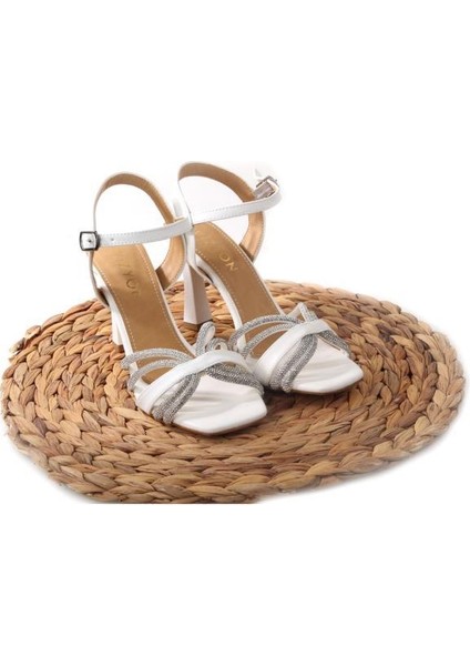 Wzy 02811 8,5 Topuklu Kadın Taşlı Sandalet Ayakkabı fırsatları