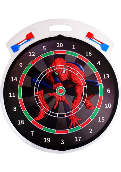 4 Oklu Mıknatıslı Spiderman Dart Seti Çift Yönlü Manyetik Dart Askılı Dartboard