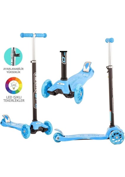 Mavi Twist Işıklı Scooter Kırmızı