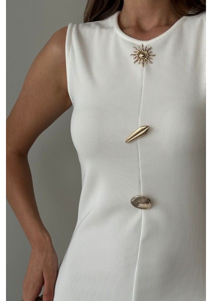 Kadın Ellie Siyah Ottoman Yırtmaçlı ve Düğme Detaylı Yazlık Elbise fiyatları