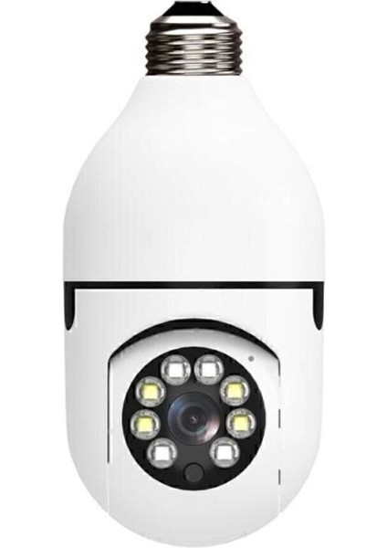 Gece Görüşlü 360 Derece 1080P Wifi Kamera - Kablosuz Panoramik Ev Güvenlik Ampul Kamerası