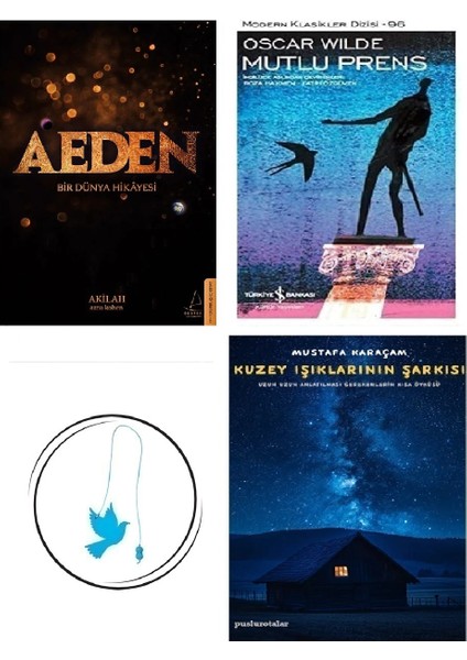 Aeden - Bir Dünya Hikayesi + Mutlu Prens + Kuzey Işıklarının Şarkısı + Uçan Kuş Ayraç (Bu Set Yeni ve Eski Kitaplardan Oluşmaktadır)
