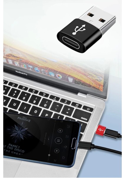 Usb'den Type-C 'ye Dönüştürücü Adaptör Veri Aktarımı Sağlayıcı Şarj Data Çevirici
