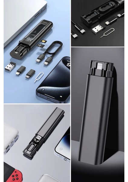 Cep Tipi 60W Bas Aç Type-C,iphone Şarj,micro USB Hızlı Şarj Data Kablo Seti