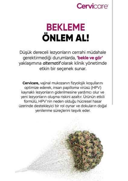 Cervicare Genital Bölge Lezyonlarına Etkilili Sprey modelleri